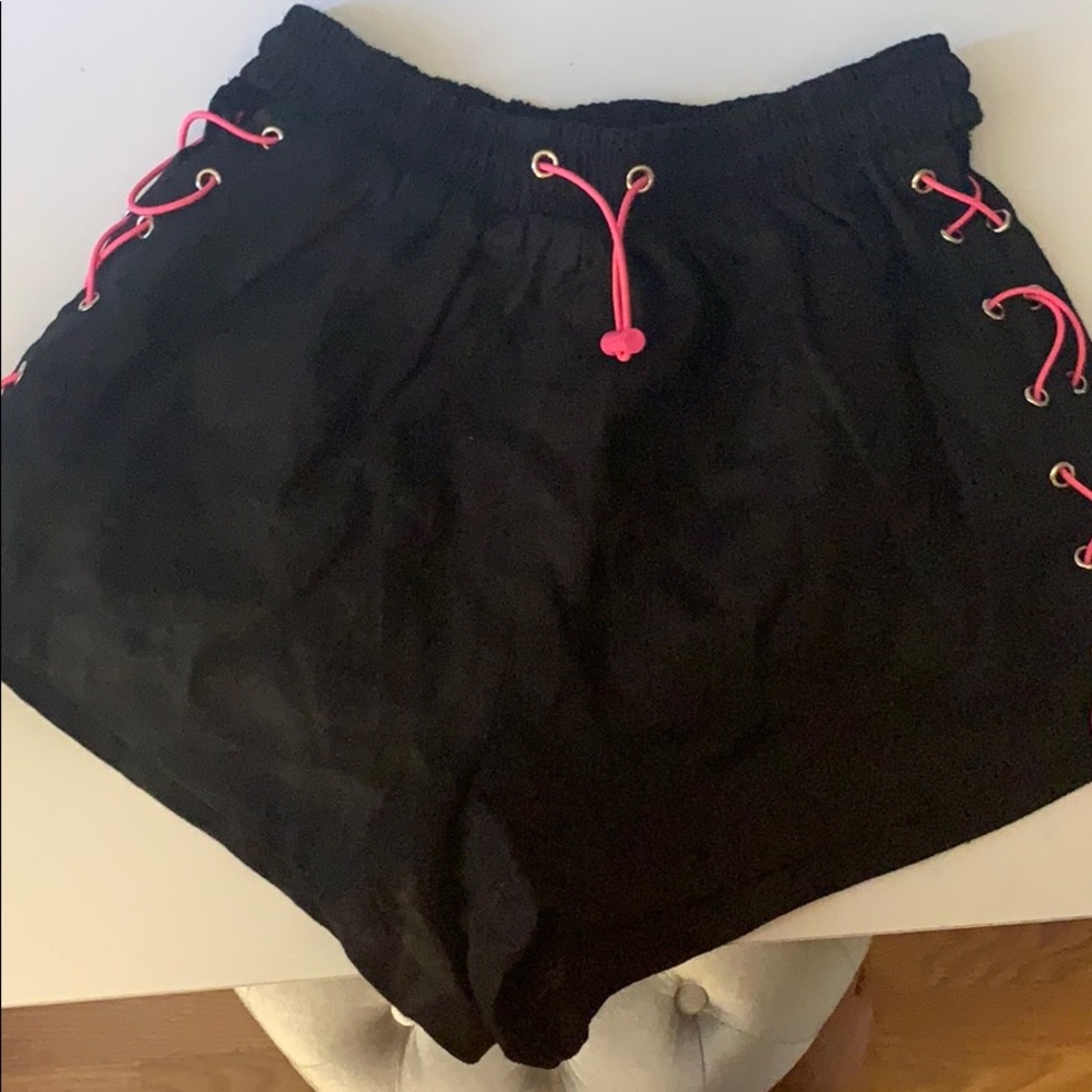 pink and black LF shorts